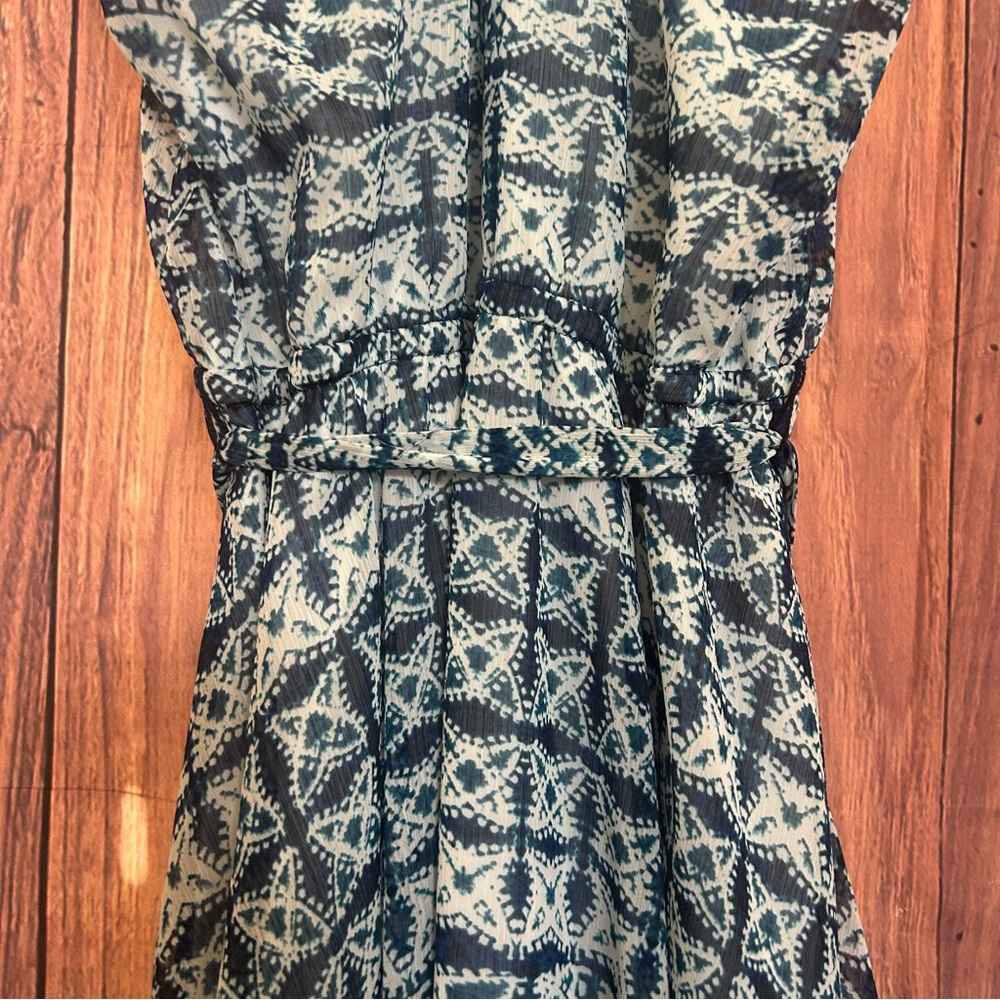 Banana Republic Printed Handkerchief Belted Midi Dress - Size M - Picture 9 of 10